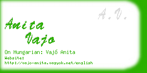anita vajo business card
