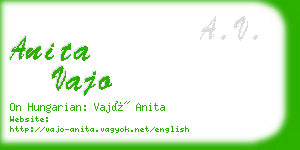 anita vajo business card